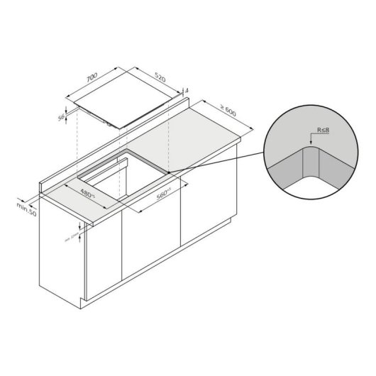 Induktionskochfeld Candy Idea CI7428CTT 4 Zonen 70 cm 7400 W