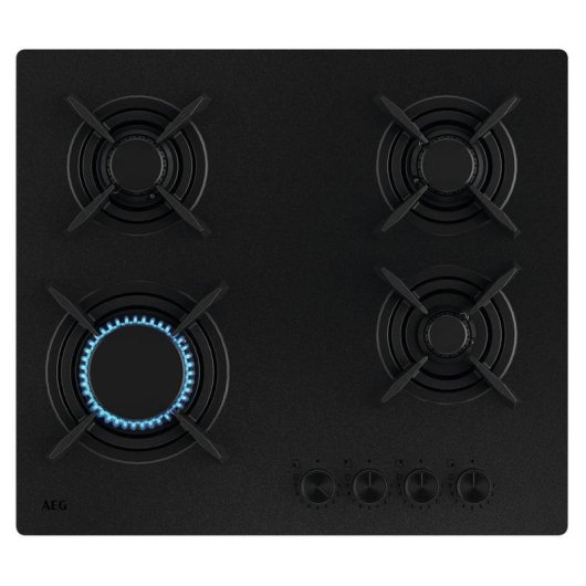 Table de cuisson AEG HKB64423NL 4 feux 60 cm verre noir
