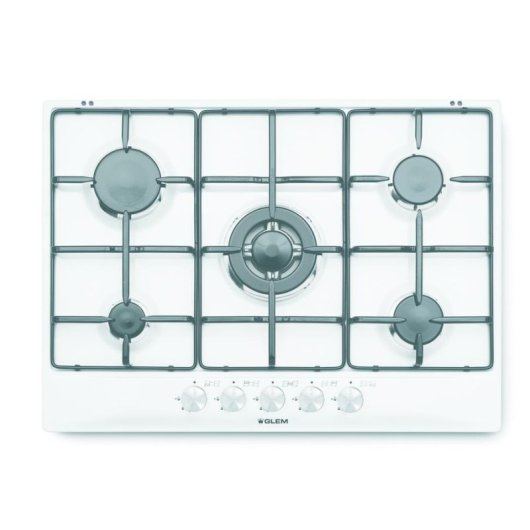 Gaskochfeld GLEM GAS GT755WH 5 Brenner 68,5 cm Weiß