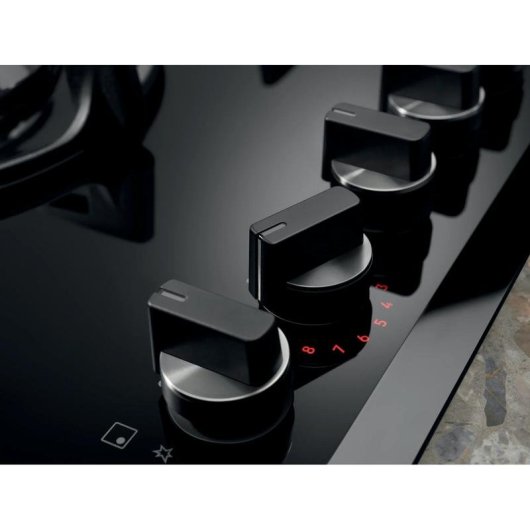 Plaque gaz Electrolux KGG953753K 90 cm, 5 foyers, verre noir