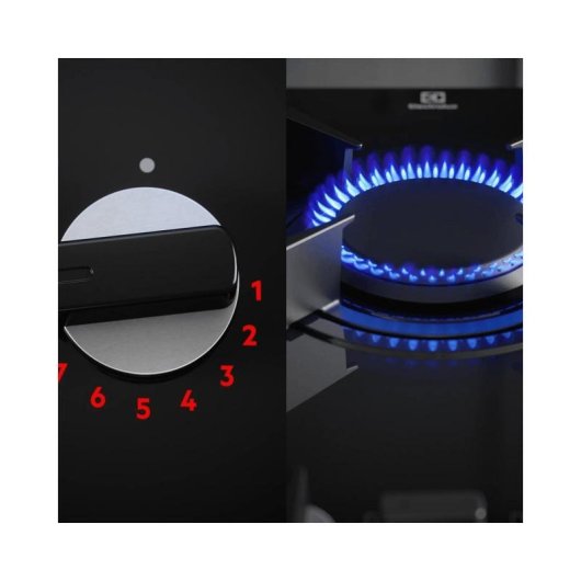 Plaque gaz Electrolux KGG953753K 90 cm, 5 foyers, verre noir