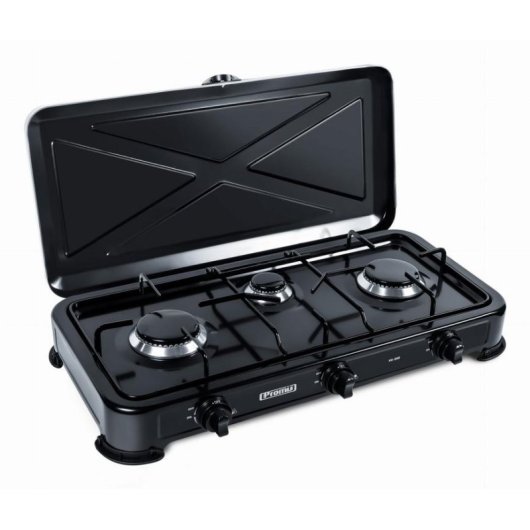Plaque de cuisson Promis KG300C 3 feux 2900 W GPL 58 cm Noir