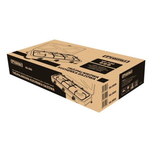 Plaque de cuisson Promis KG300C 3 feux 2900 W GPL 58 cm Noir
