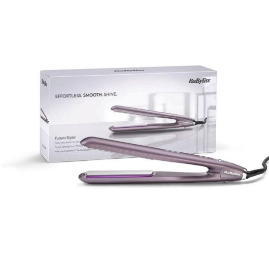 Plancha de pelo cerámica BaByliss Futura ST605E 235 °C 5 ajustes iónica púrpura