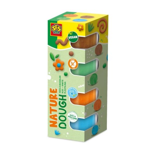 Pâte à modeler SES Creative Feel Good Nature 4 x 90 g Vegan Sans gluten 4 couleurs