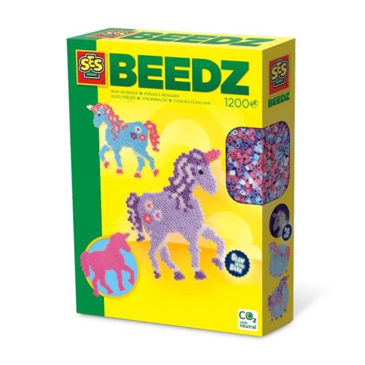 Kit de perles SES Creative Chevaux Fantaisie 1200 pièces phosphorescentes