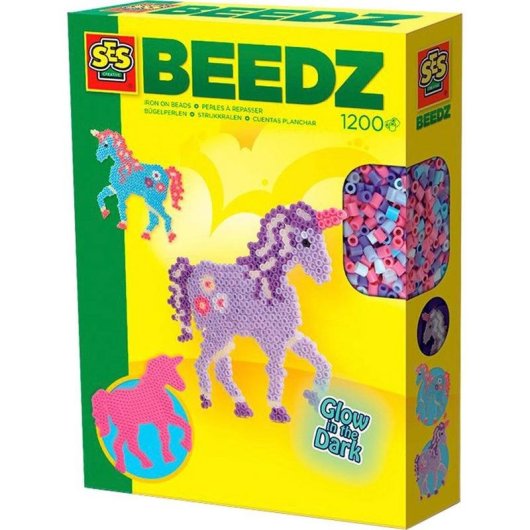 Kit de perles SES Creative Chevaux Fantaisie 1200 pièces phosphorescentes