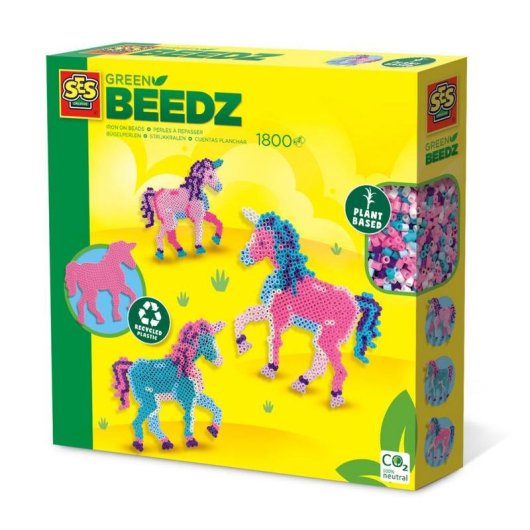 Kit de perles a repasser SES Creative Beedz Green Licorne 1800 perles