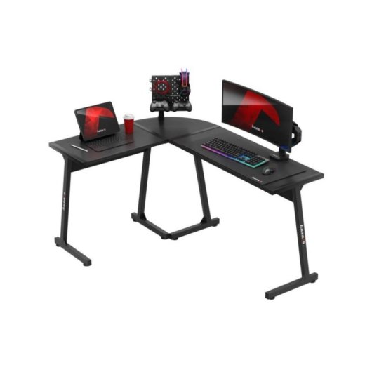 Secretaria gaming Huzaro Hero 6.0 em L preta 147 cm