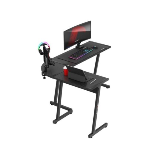 Secretaria gaming Huzaro Hero 6.0 em L preta 147 cm