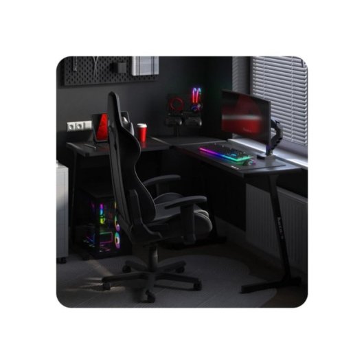 Secretaria gaming Huzaro Hero 6.0 em L preta 147 cm
