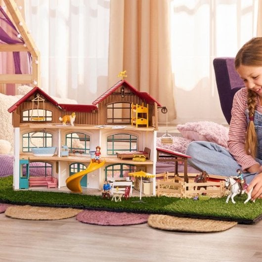 Set Giocattolo Schleich Horse Club 42785 Villa Lakeside e paddock Multicolore Plastica