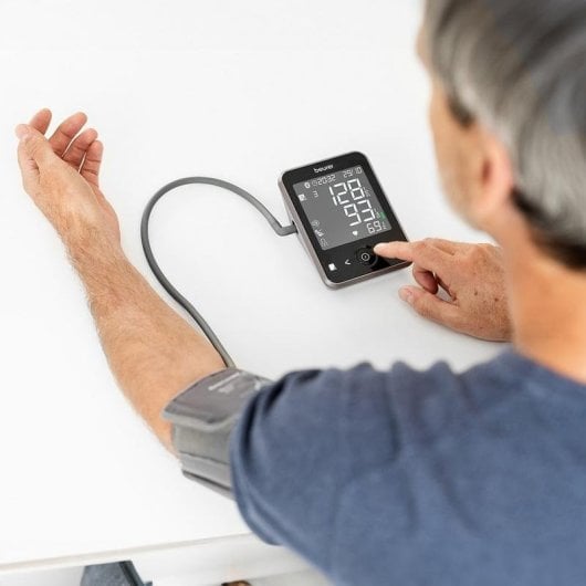Tensiómetro de Brazo Beurer BM-64 Bluetooth Pantalla Retroiluminada Gris