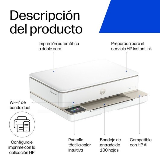 Multifunción HP Envy 6120 de inyección de tinta color WiFi dúplex + 3 Meses de Instant Ink Gratis