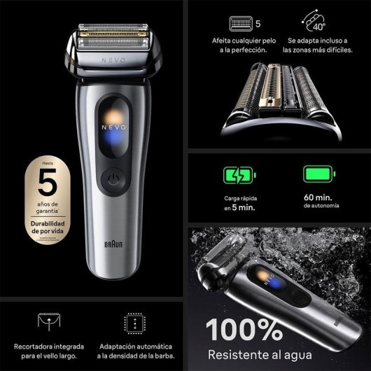 Rasoir Visage Braun NEVO15000C Sans Fil Indicateur Batterie