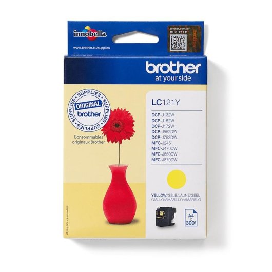Cartouche d'encre Brother LC-121Y Jaune Original