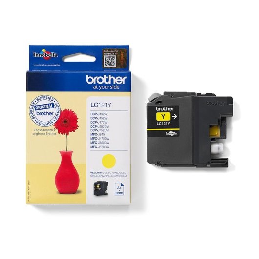 Cartouche d'encre Brother LC-121Y Jaune Original