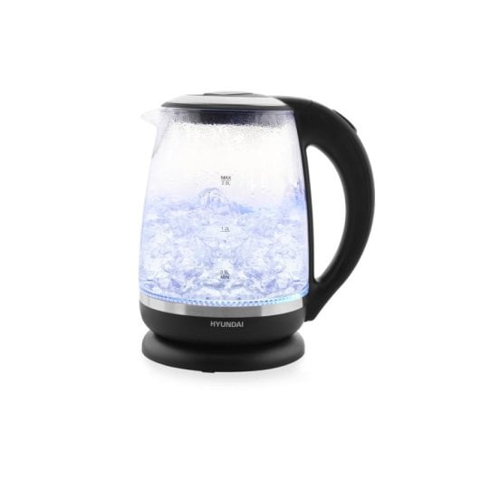 Bollitore elettrico Hyundai VK745 2L 2200W Vetro Acciaio Nero Argento
