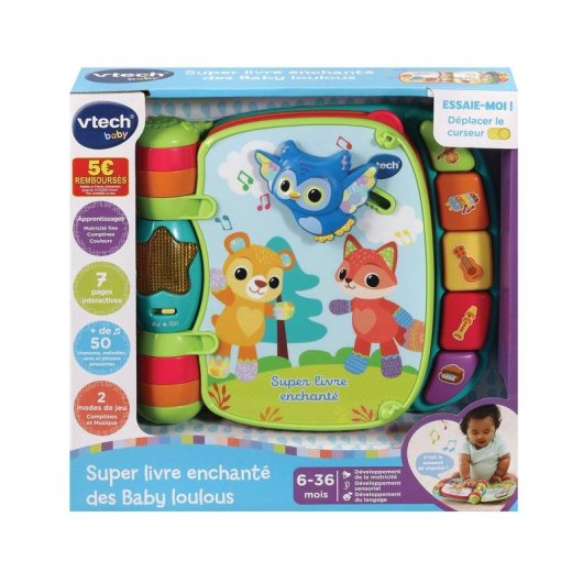 Livre educatif VTech Baby Super Livre enchante, rimes et textures
