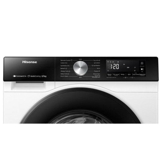 Maquina de lavar e secar Hisense 8 kg A WD3S8045BW3 Wi-Fi 1400 rpm