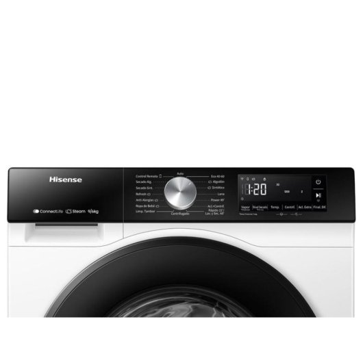 Maquina de lavar e secar Hisense 8 kg A WD3S8045BW3 Wi-Fi 1400 rpm