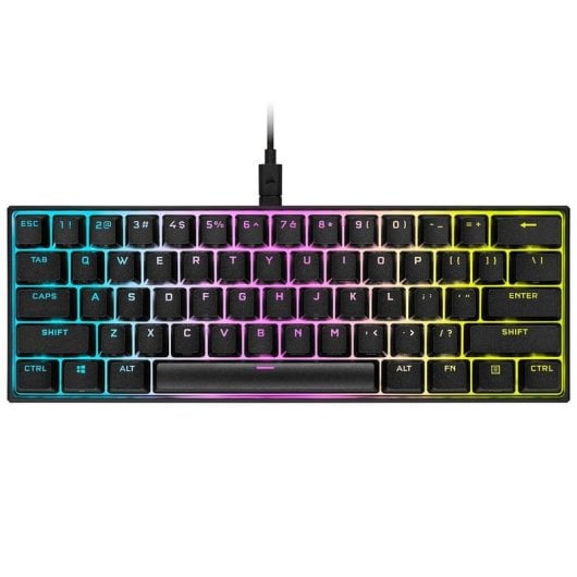 Clavier Corsair K65 RGB MINI mecanique 60% Cherry MX Red RGB Noir Francais