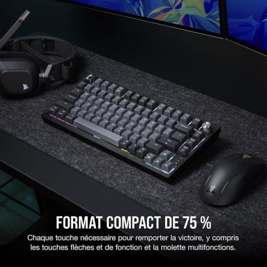 Clavier Corsair K65 Plus Wireless Gaming mecanique 75% RGB MLX Red Noir French