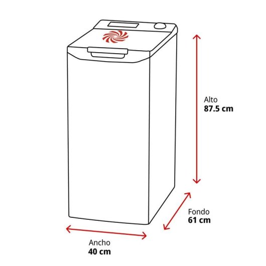 Lave-linge Midea MF100T80B/W-ES Top 8 kg 1300 tr/min A Blanc Vapeur