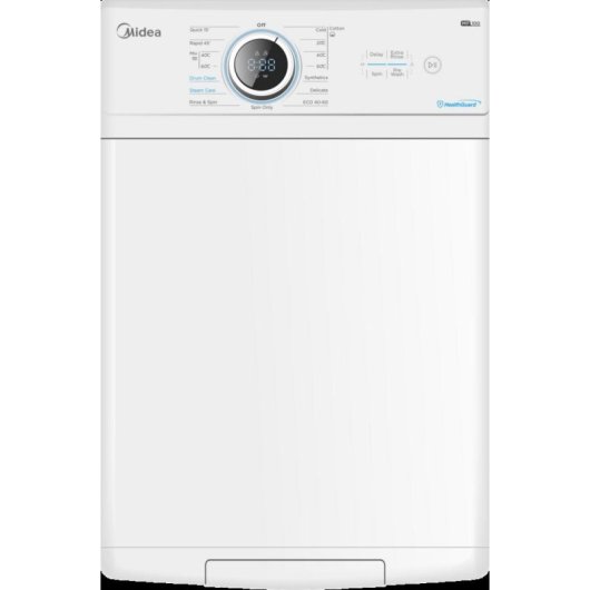 Lave-linge Midea MF100T80B/W-ES Top 8 kg 1300 tr/min A Blanc Vapeur