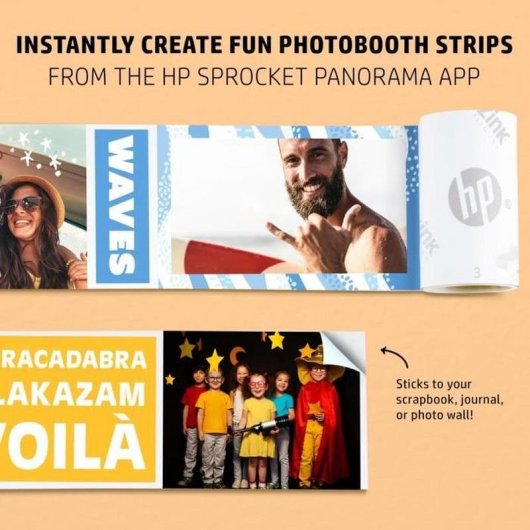 Impressora ZINK Bluetooth HP Sprocket Panorama portátil rosa