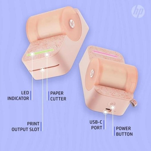 Impressora ZINK Bluetooth HP Sprocket Panorama portátil rosa