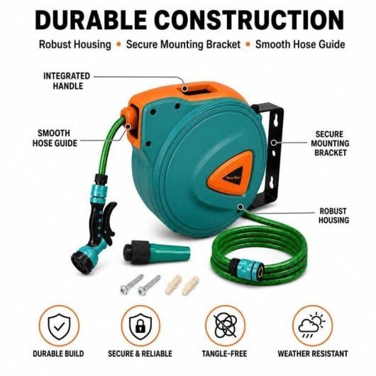Enrollatore a parete Blossom 10 m Pistola 9 Funzioni Kit Giardino