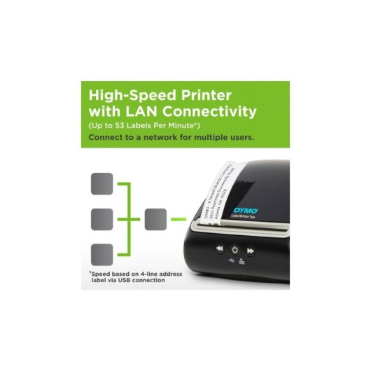 Imprimante thermique Ethernet USB DYMO LabelWriter 5XL haute résolution