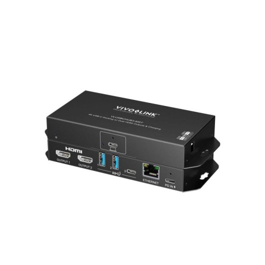 Concentrador USB-C Vivolink con doble salida HDMI 4K60 y 3 puertos USB 3.2 Gen 1