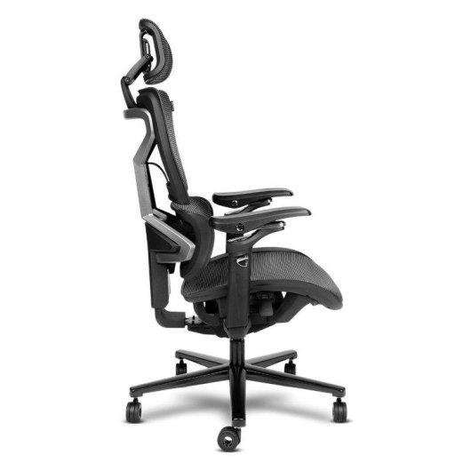 Cadeira Alpha Gamer Mist Black em malha, apoios 4D, 130 kg