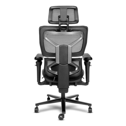 Cadeira Alpha Gamer Mist Black em malha, apoios 4D, 130 kg