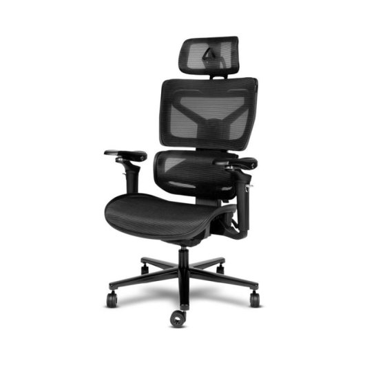 Cadeira Alpha Gamer Mist Black em malha, apoios 4D, 130 kg