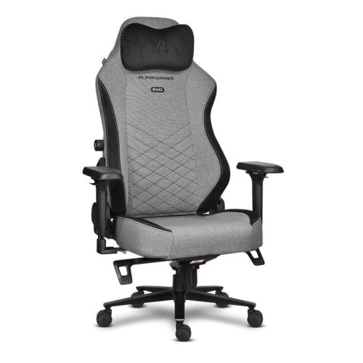 Silla de Videojuegos Alpha Gamer Alegra EVO Tela Gris 130 kg Respaldo 135°