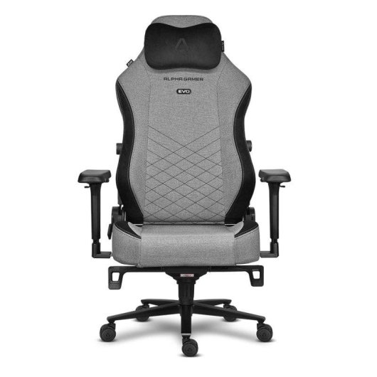 Silla de Videojuegos Alpha Gamer Alegra EVO Tela Gris 130 kg Respaldo 135°