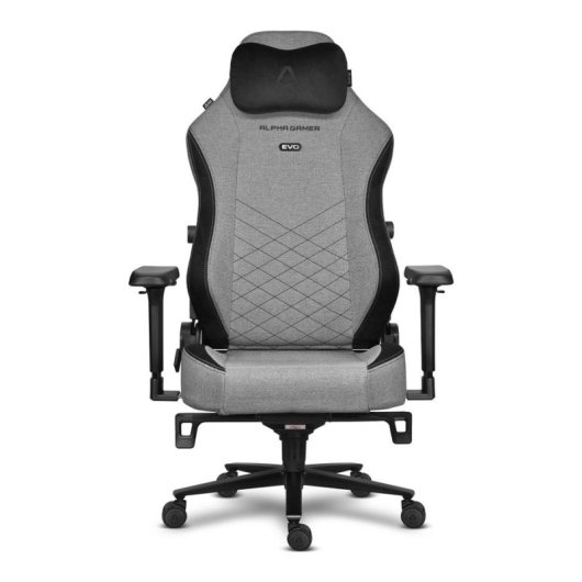 Silla de Videojuegos Alpha Gamer Alegra EVO Tela Gris 130 kg Respaldo 135°