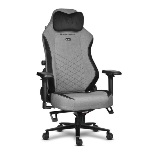 Silla de Videojuegos Alpha Gamer Alegra EVO Tela Gris 130 kg Respaldo 135°