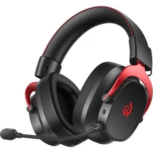 Cuffie gaming QCY H8GM Tri-Mode wireless Bluetooth rosso e nero