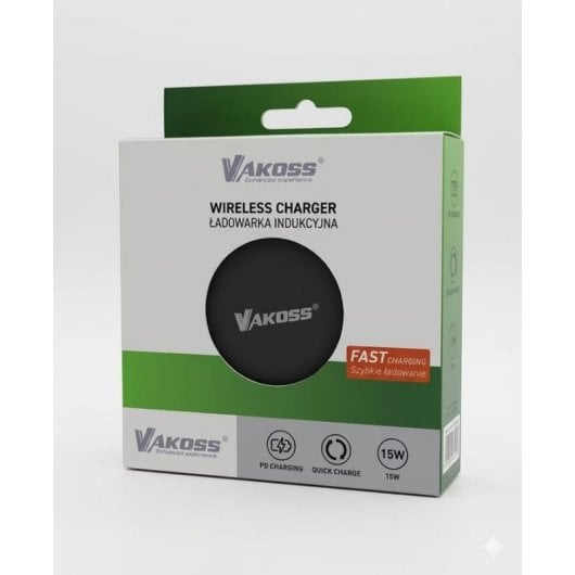 Cargador Inalámbrico Magnético Vakoss 15 W Qi Negro