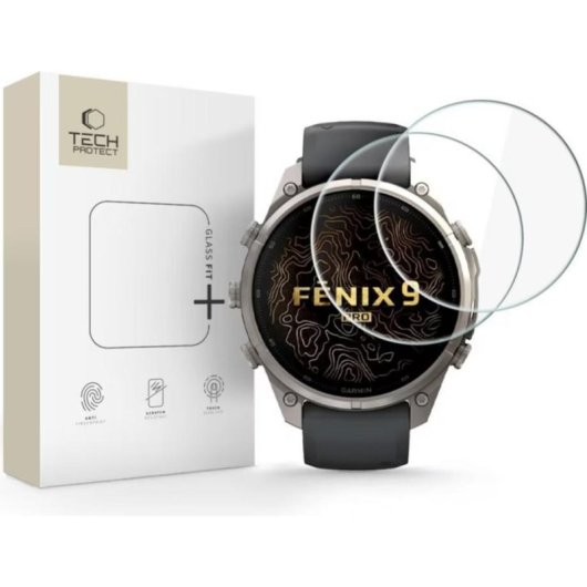 Protezione Schermo Tech-Protect Glass Fit+ Garmin Fenix 9 Pro 47 mm 2 Pezzi