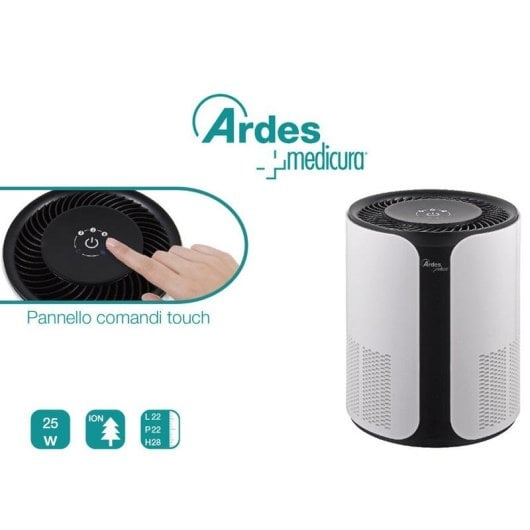 Purificatore d aria Ardes 8P02 HEPA 140 m3/h 25 m2 3 velocita
