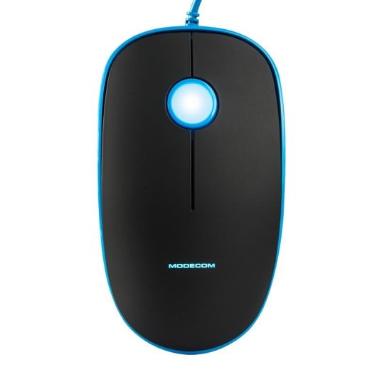 Rato MODECOM MC-M111 USB 1600 DPI Preto e Azul Ambidestro