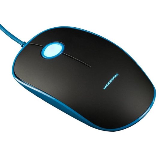 Rato MODECOM MC-M111 USB 1600 DPI Preto e Azul Ambidestro