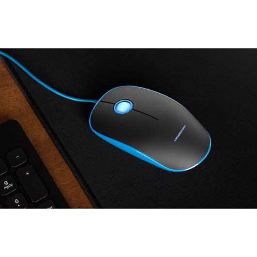 Rato MODECOM MC-M111 USB 1600 DPI Preto e Azul Ambidestro