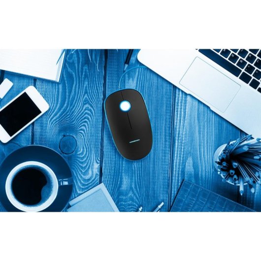 Rato MODECOM MC-M111 USB 1600 DPI Preto e Azul Ambidestro
