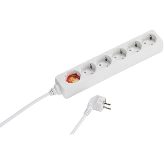 Regleta Vivanco VVELSTR6SCHWP 6 tomas con cable de 1,4 m